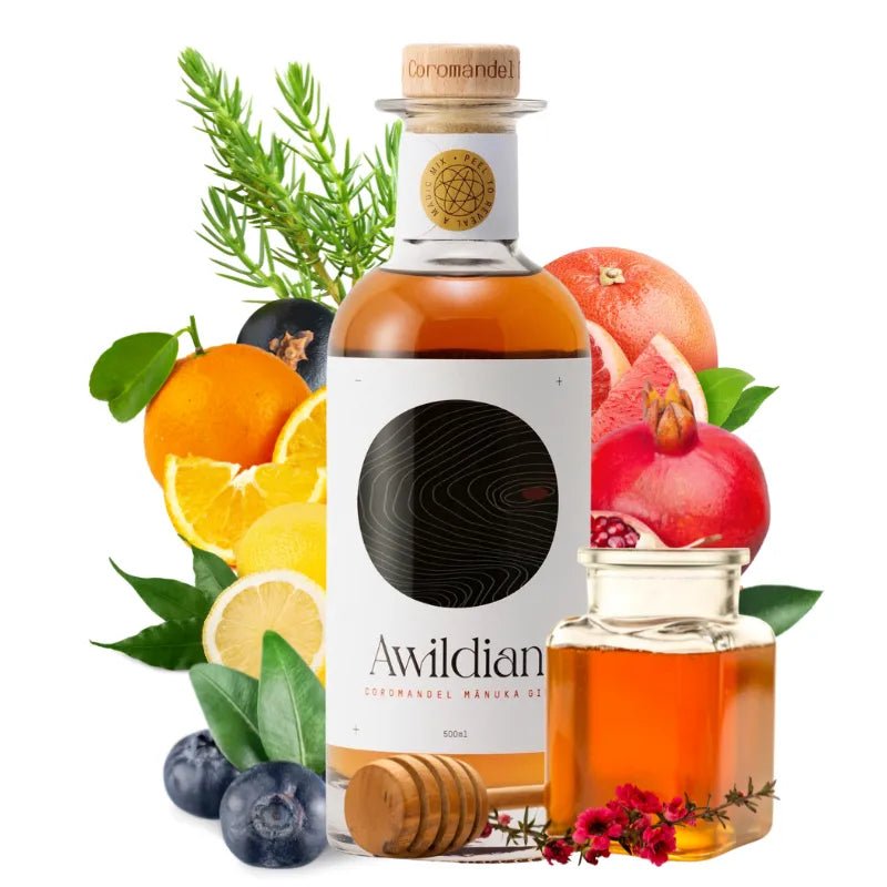Awildian Coromandel Manuka Gin mit Botanicals
