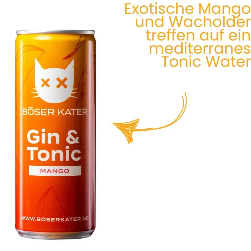 Böser Kater Gin & Tonic Mango Ready to Drink 250ml Dose mit Spruch