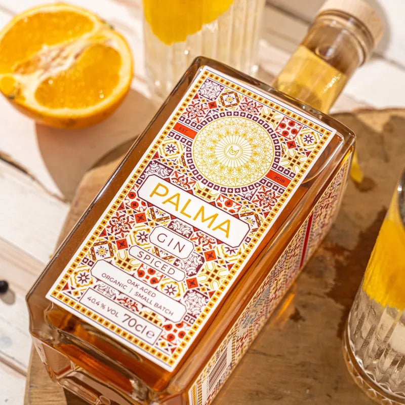 Palma Spiced Gin mit Gläsern
