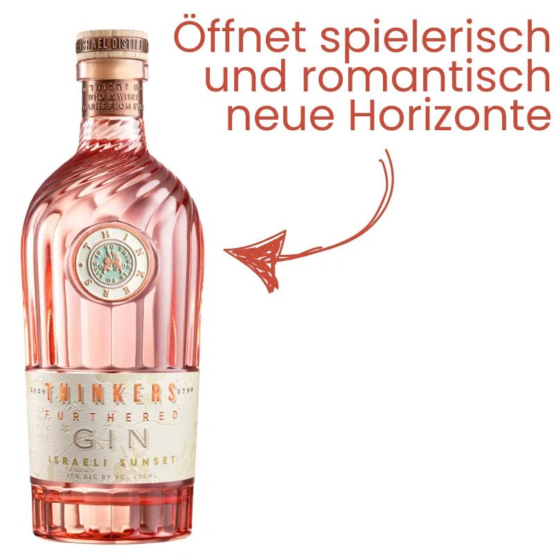 Thinkers Sunset Gin mit Spruch