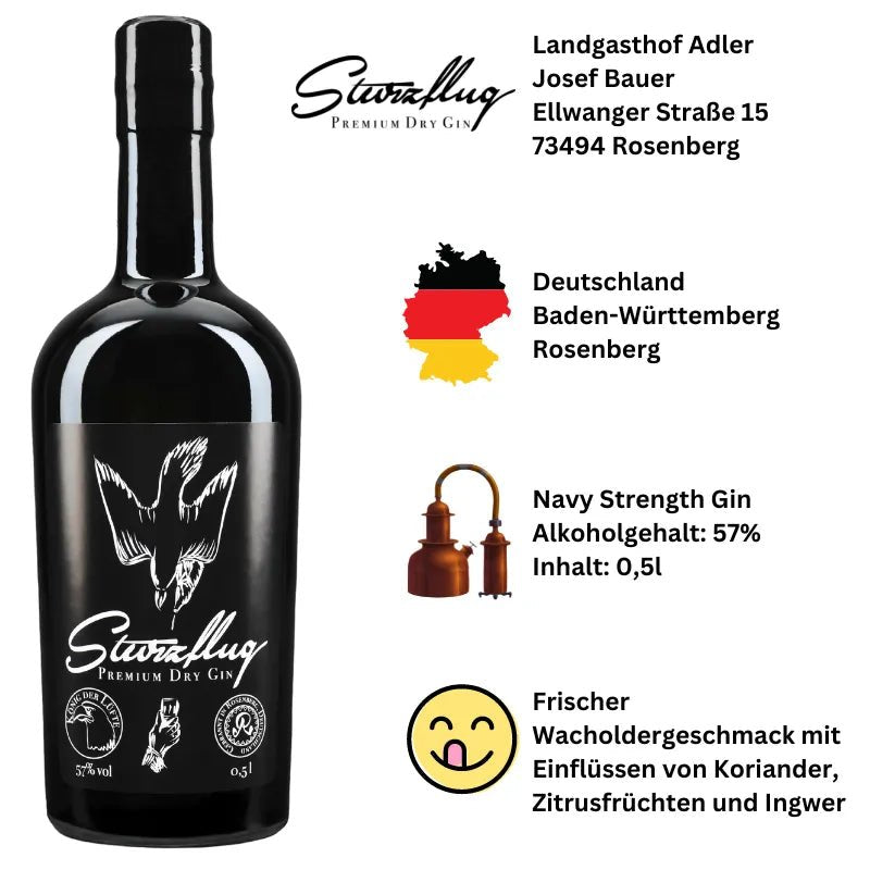 Sturzflug Premium Dry Gin - "König der Lüfte" 500ml - GiNFAMILY